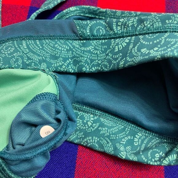 Lululemon Flow Y Nulu Bra Foli Manifesto Bali Breeze Tofino Teal Size 8 - Picture 4 of 4